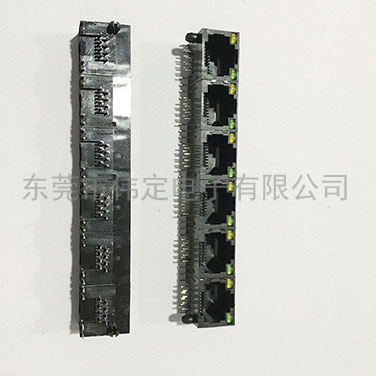 56 1x6全塑帶燈拼接型RJ45網絡插座