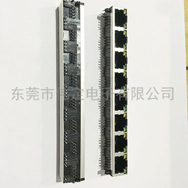 56 1X8帶LED燈帶屏蔽殼網絡接口rj45