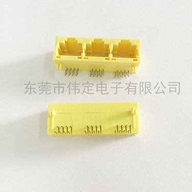 5631 1X3 RJ45全塑黃色 8P8C 三口網絡接口