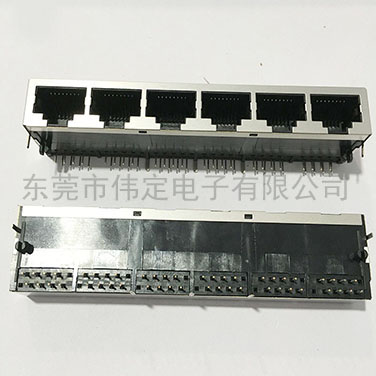 59 1X8 八連體RJ45帶屏蔽殼 8口網絡接口