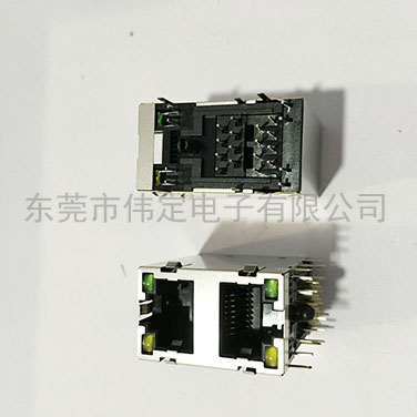 59 2X1雙層RJ45網口帶燈帶屏蔽